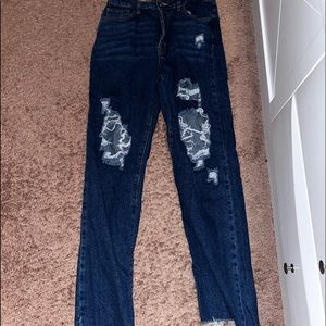 Dark Blue Shein Mom Jeans